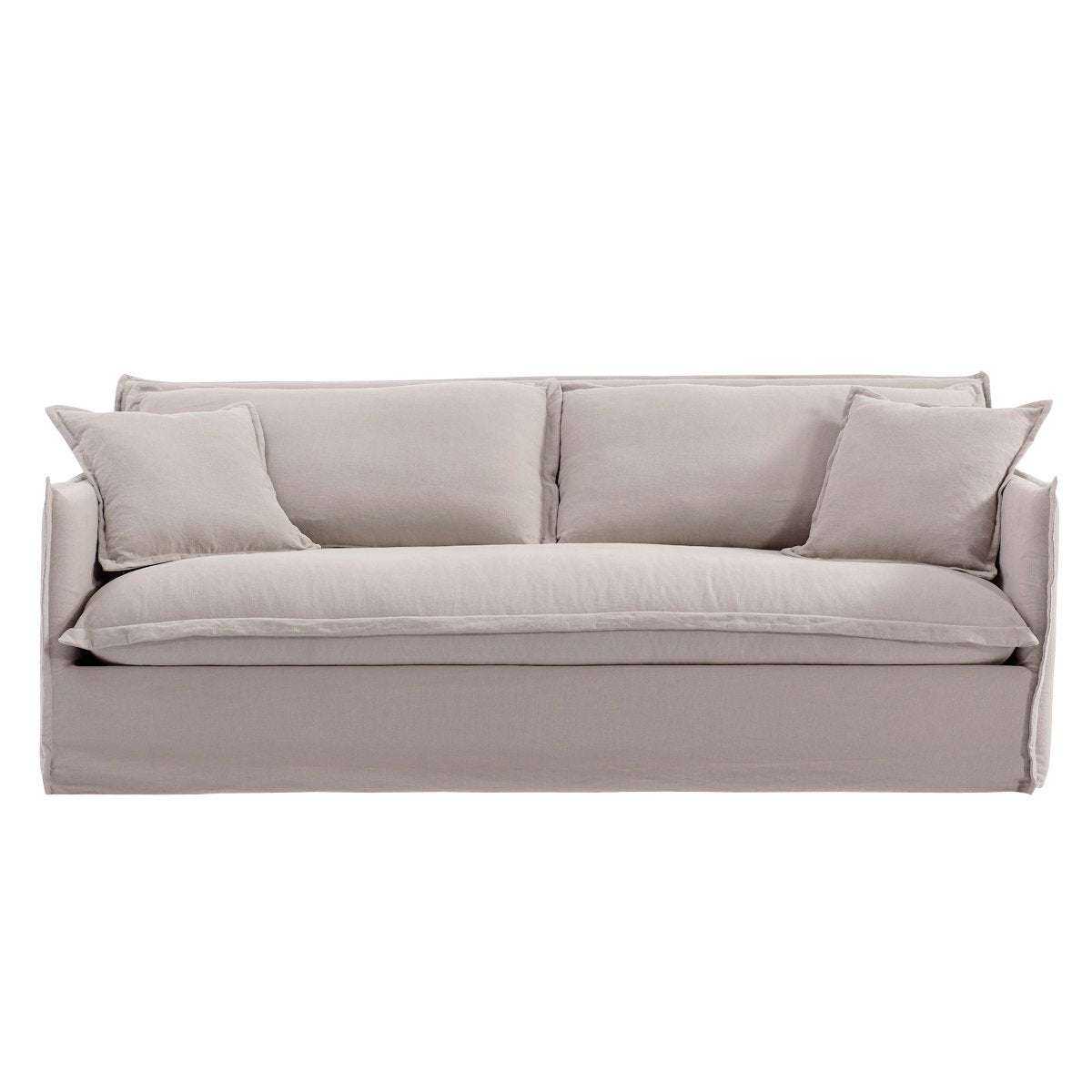 Cove 3 Seater Slip Cover Sofa - Taupe Linen - OUTLET NSW