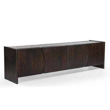 Edwin River Brown Marble Entertainment Unit - Dark Walnut