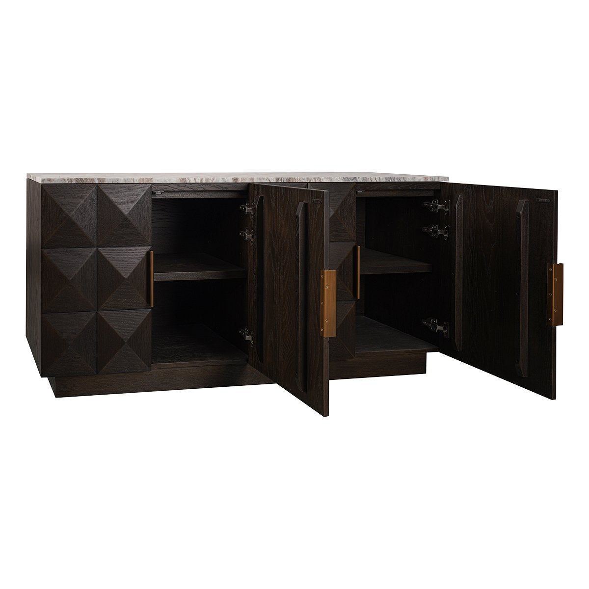 Benedict Smoked Oak Buffet - River Brown Marble