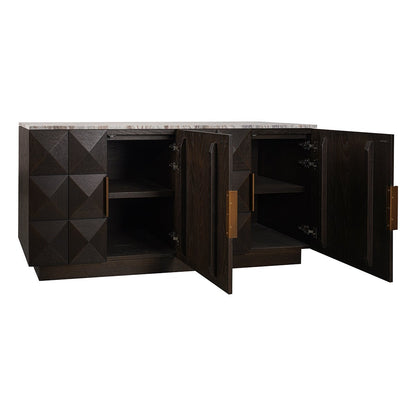 Benedict Smoked Oak Buffet - River Brown Marble