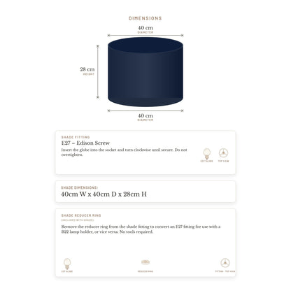 Left Bank Drum Shade - Navy