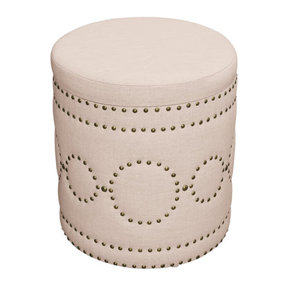 Bradshaw Round Storage Stool - Fawn Linen – view 2