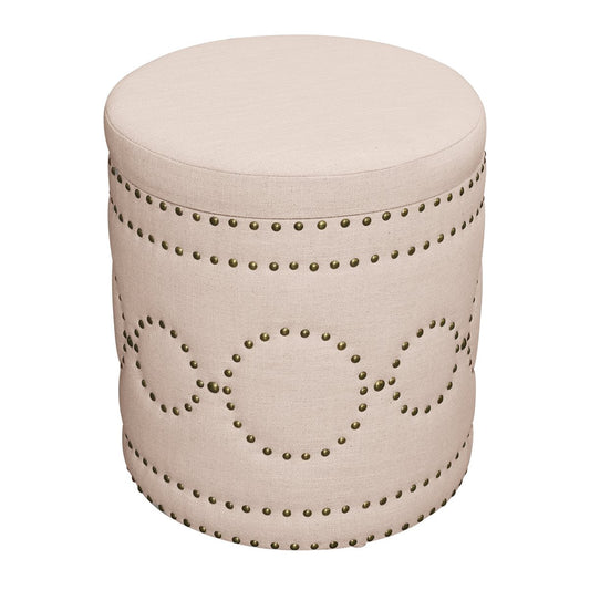 Bradshaw Round Storage Stool - Fawn Linen – view 2