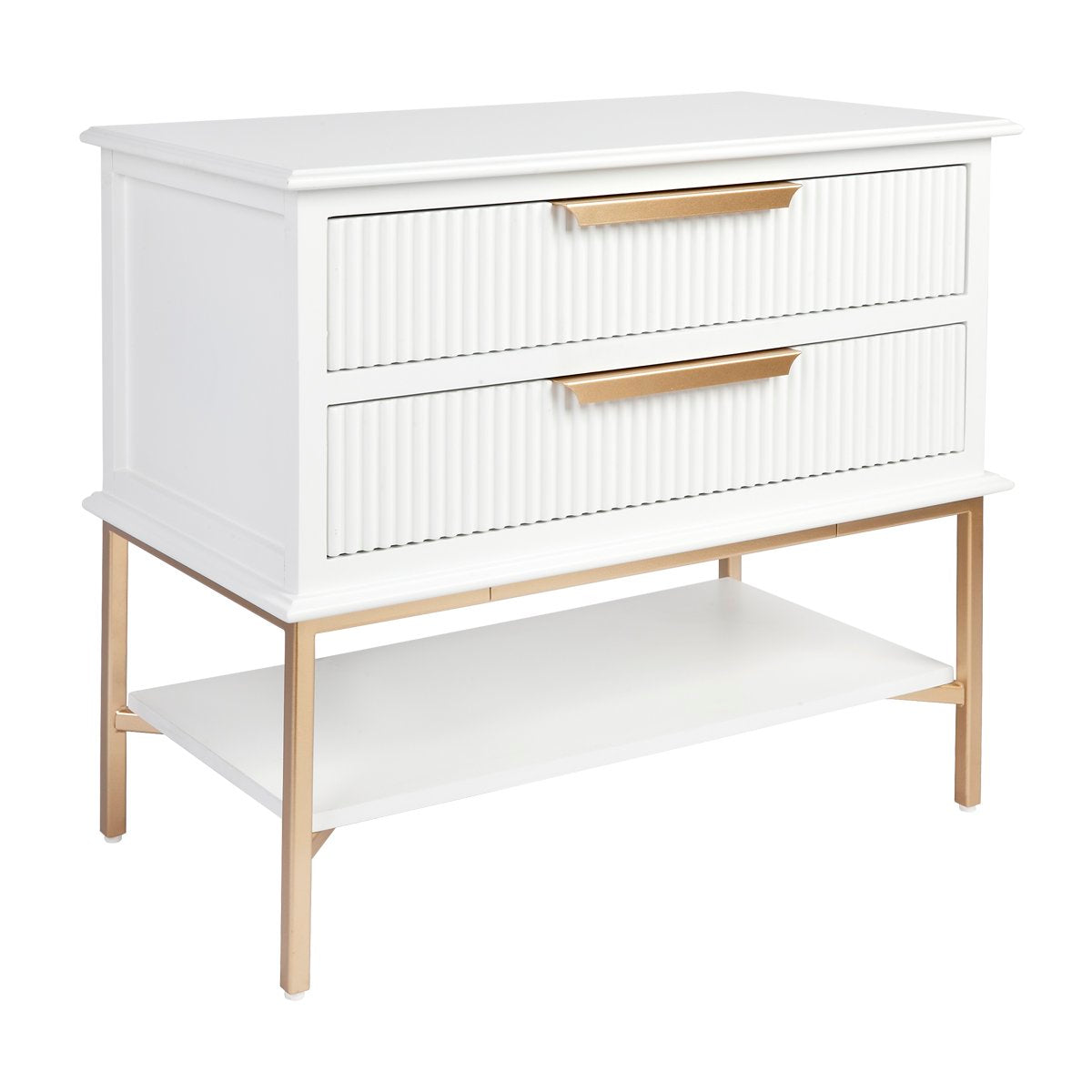 Aimee Bedside Table - Large White Set of 2