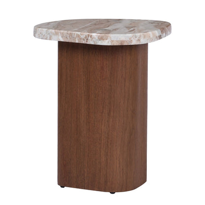 Solstice River Brown Marble Tables Set of 3 - Walnut
