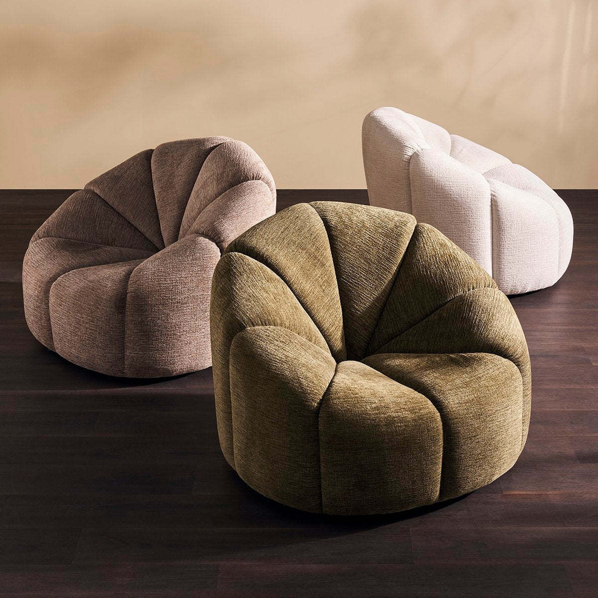 Avalon Swivel Occasional Chair - Mink Chenille