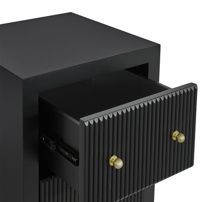 Ariana 40x65cm Bedside Table - Black