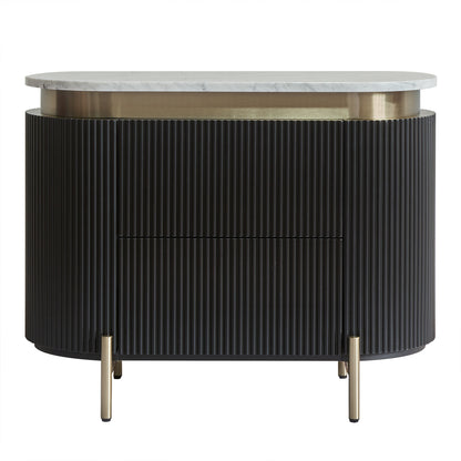 Demarco 76x60cm Bedside Table - Black