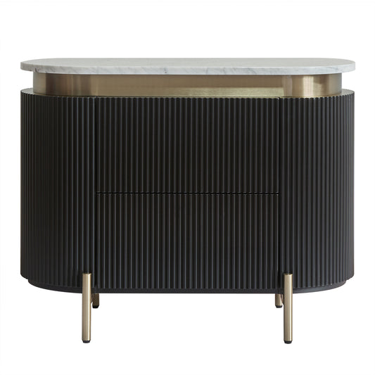 Demarco 76x60cm Bedside Table - Black