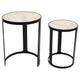 Isabelle Marble Nesting Side Tables - Black