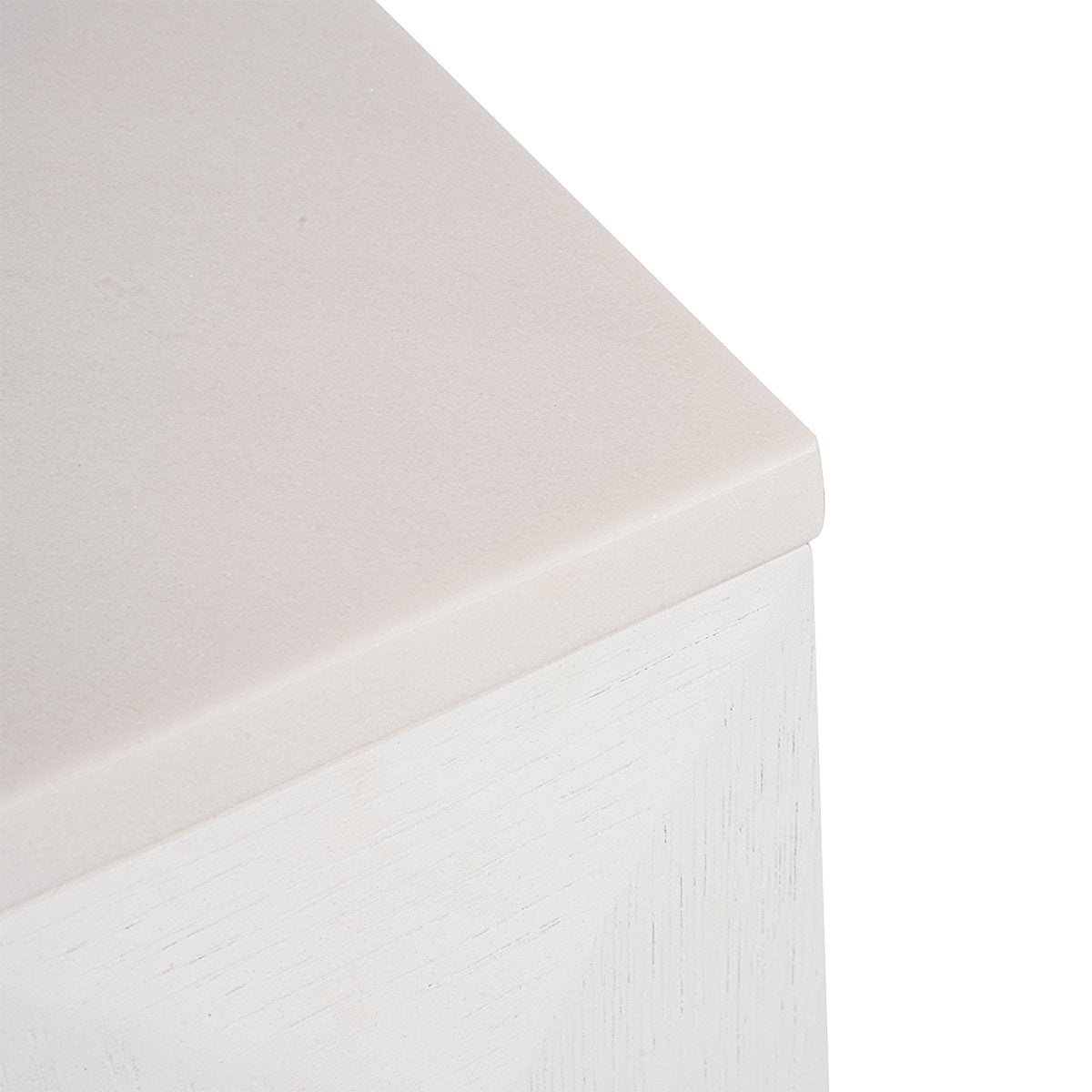 Benedict White Oak Bedside Table - White Marble
