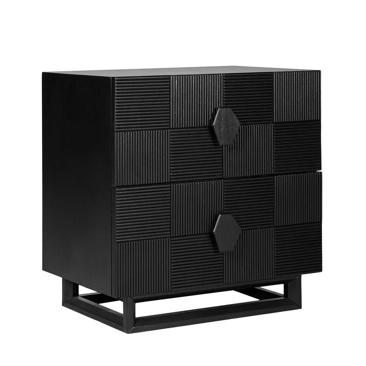 Alton 65x65cm Bedside Table - Black