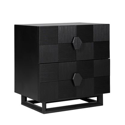 Alton 65x65cm Bedside Table - Black