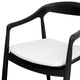 Astrid Ashwood Dining Chair Set of 2 - Black w White Linen