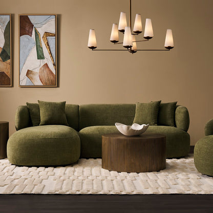 Greenwich Modular 3 Seater Sofa w Left Chaise - Sage Chenille