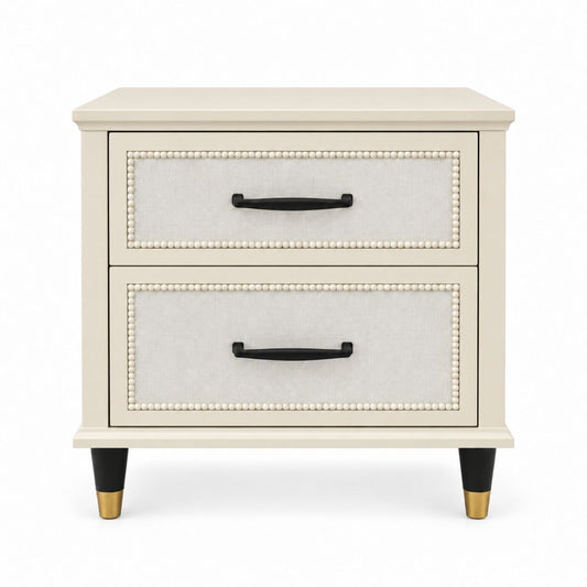 Lincoln 50x50cm Bedside Table - Off White - OUTLET NSW
