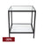 Cocktail Glass Square Side Table - Black