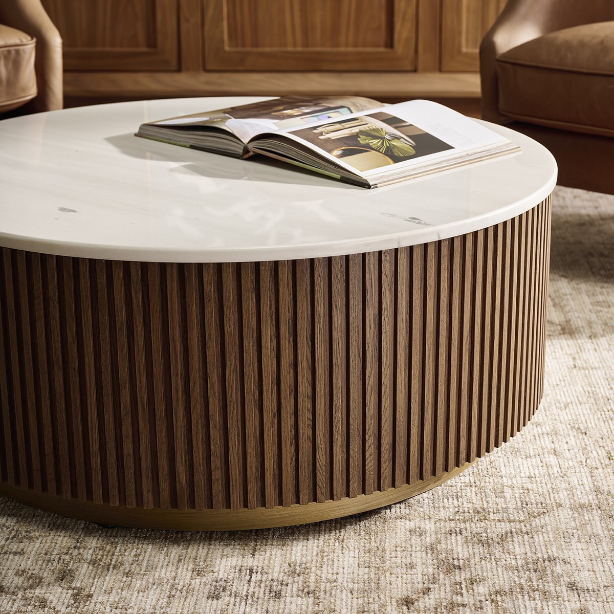Mason Round Coffee Table - Medium Walnut