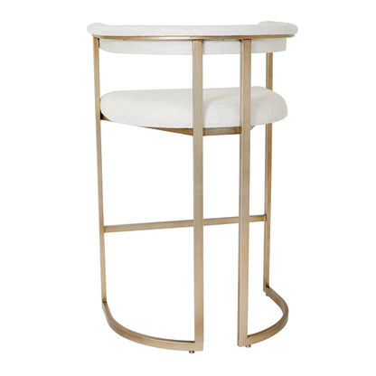 Dino Kitchen Stool with Upholstered Arms - Natural Linen