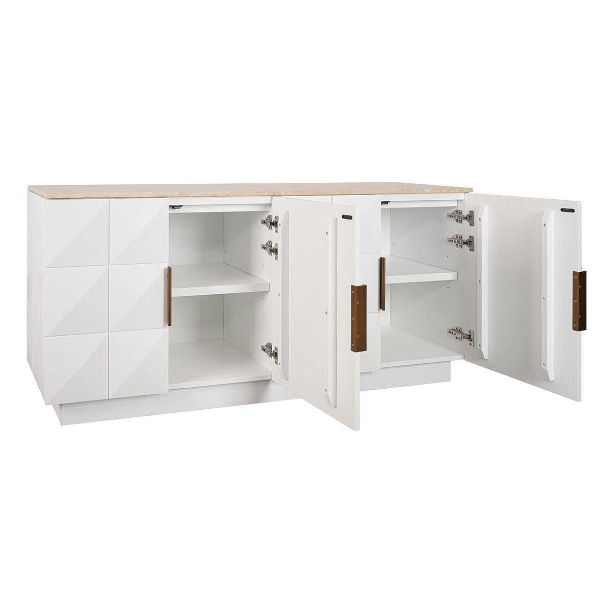 Benedict White Oak Buffet - Travertine