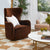 Aaron Swivel Arm Chair - Dark Chocolate Velvet