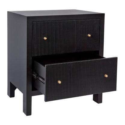 Ariana Bedside Table - Large Black Set of 2