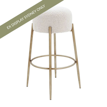 Nino Kitchen Stool - White Boucle - OUTLET NSW