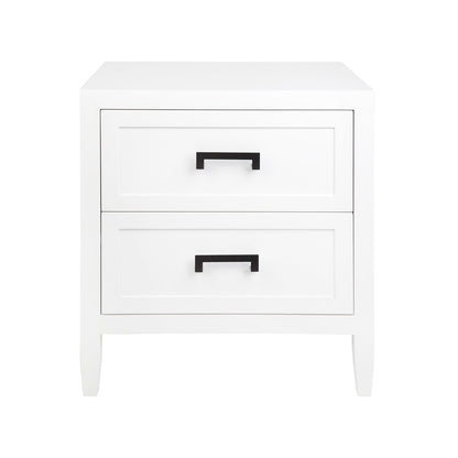 Soloman Large White Bedside Table Set of 2