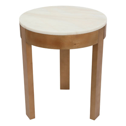 Oliver Marble Side Table - Large Oak - OUTLET NSW
