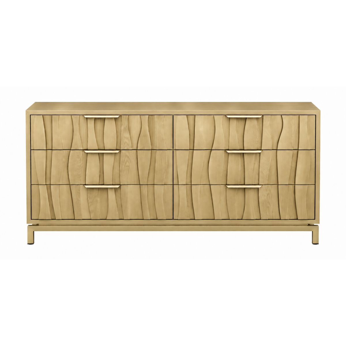 Ari 160cm 6 Drawer Chest - Antique Gold - OUTLET NSW