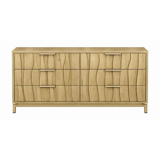 Ari 160cm 6 Drawer Chest - Antique Gold - OUTLET NSW
