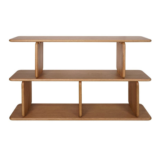 Tudor Oak Shelving Unit - 2 Tier Natural