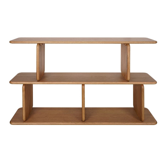Tudor 160x100cm Oak Shelving Unit - 2 Tier Natural