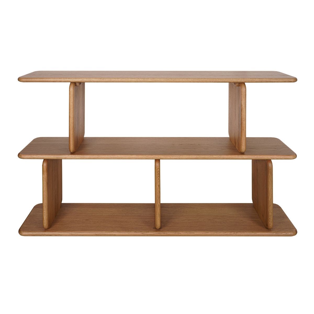Tudor 160x100cm Oak Shelving Unit - 2 Tier Natural