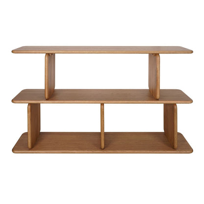 Tudor 160x100cm Oak Shelving Unit - 2 Tier Natural