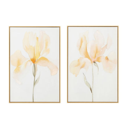 Soft Iris Set of Two Canvas Paintings