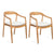 Astrid Ashwood Dining Chair Set of 2- Natural w White Linen