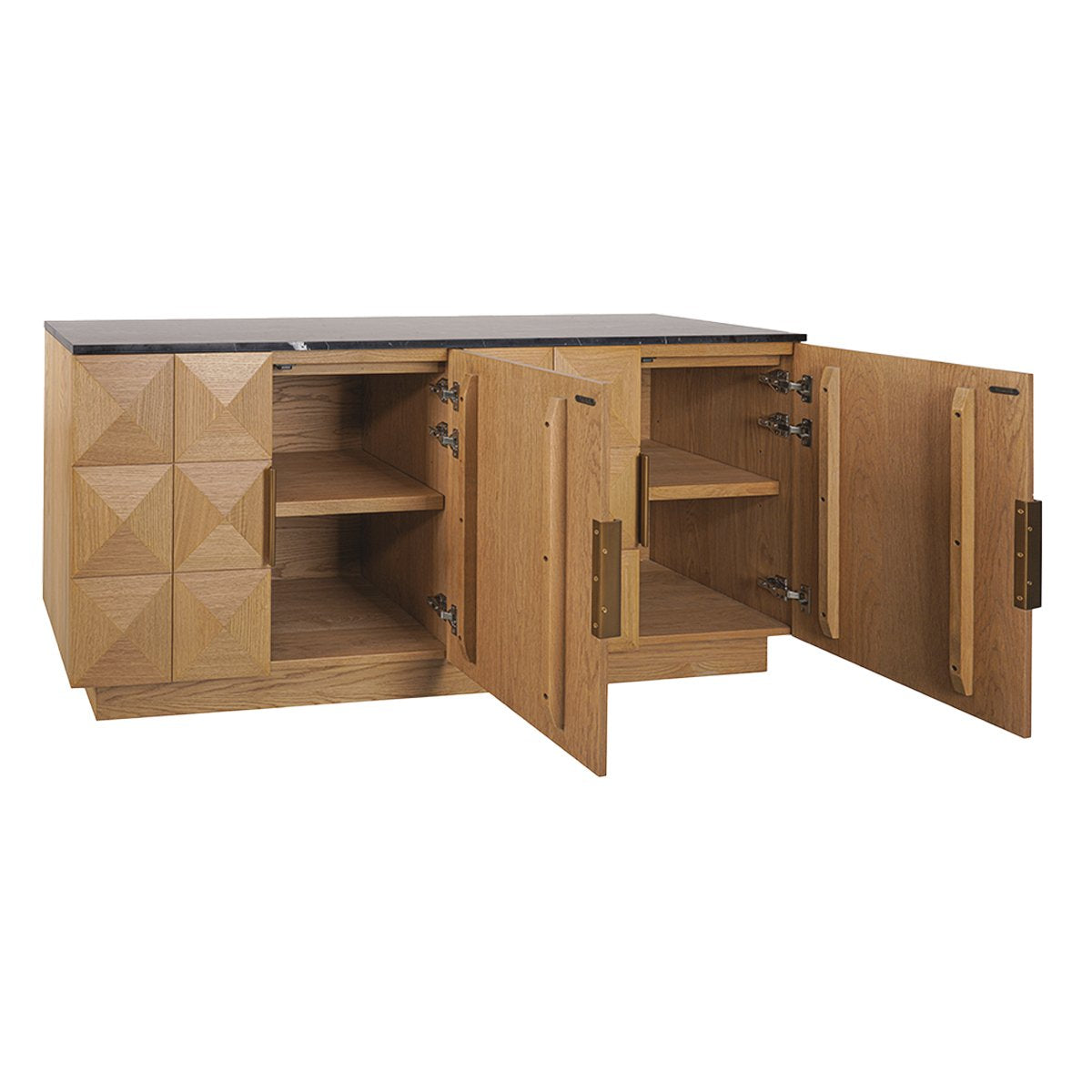 Benedict Natural Oak Buffet - Black Marble