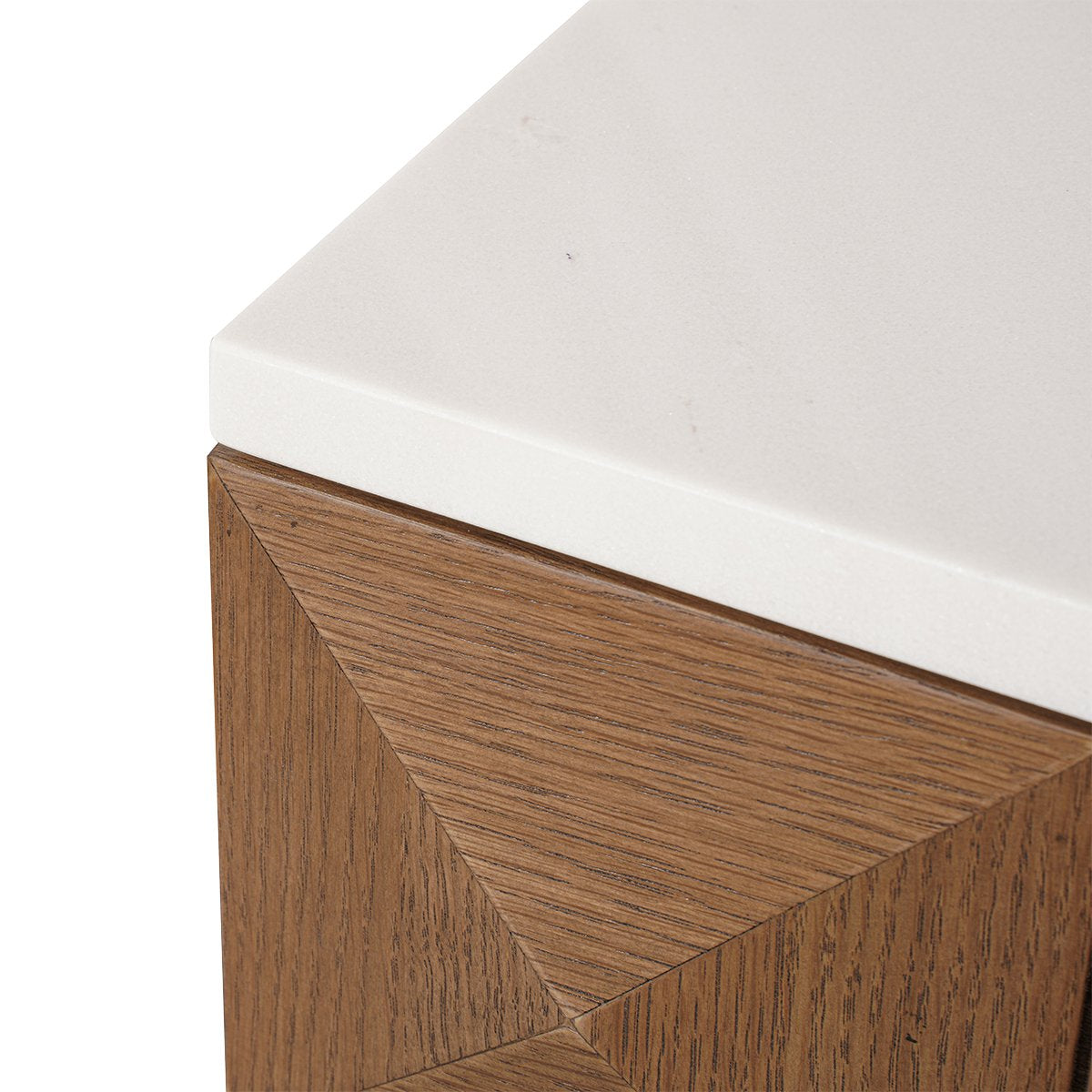 Benedict Walnut Bedside Table - White Marble