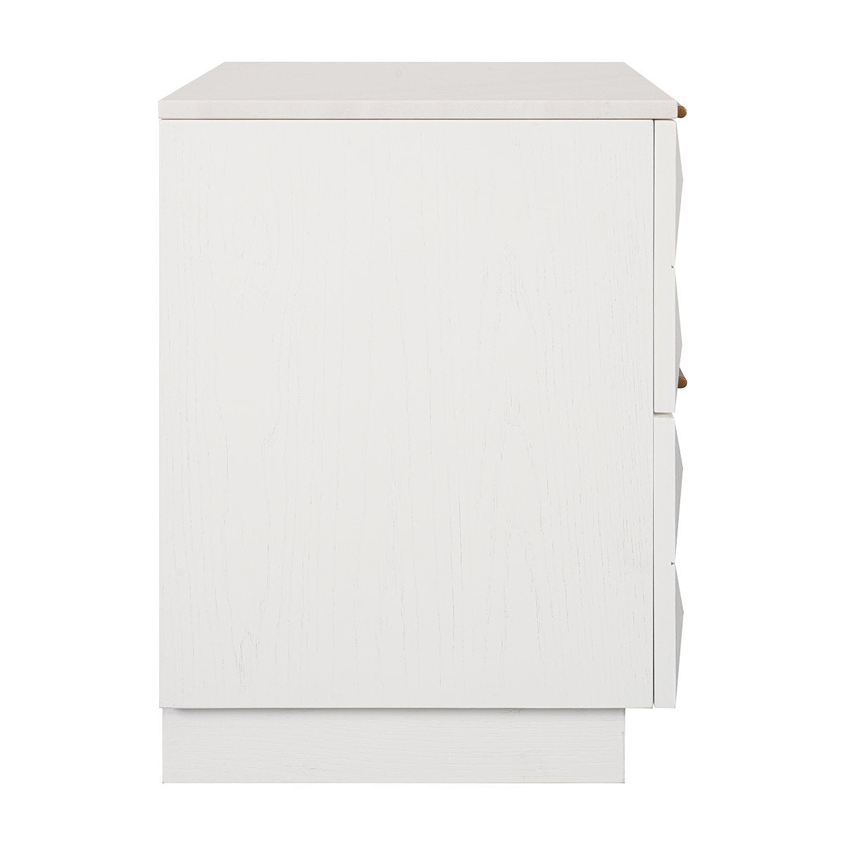 Benedict White Oak Bedside Table - White Marble