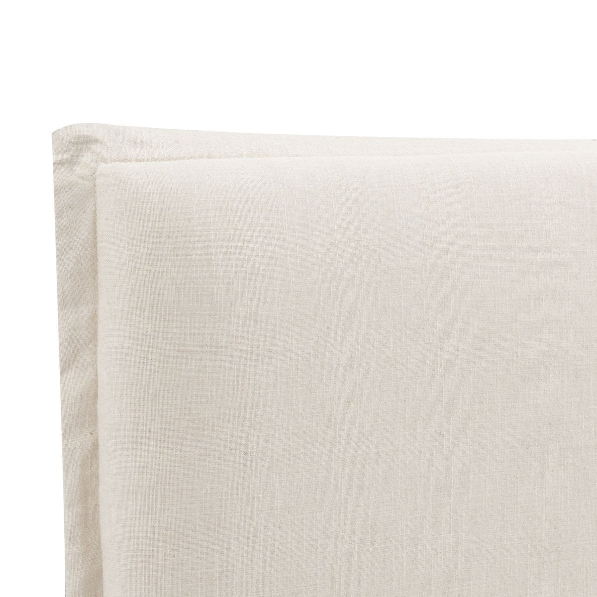 Brighton Slip Cover Queen Bedhead w Valance - Natural Linen - OUTLET NSW
