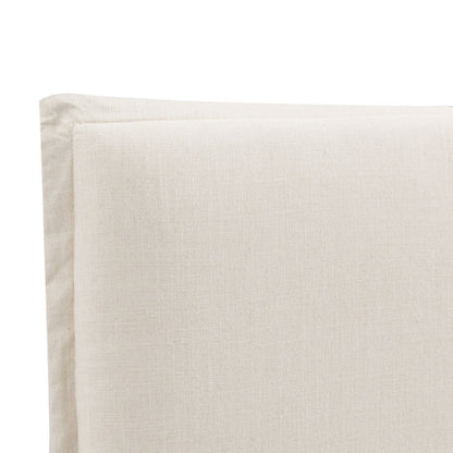 Brighton Slip Cover Queen Bedhead w Valance - Natural Linen - OUTLET NSW