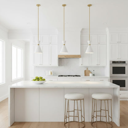 Oslo Pendant - White w Brass