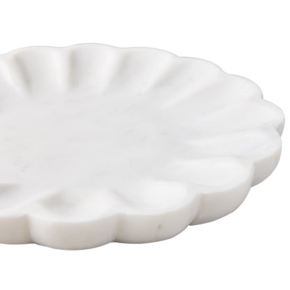Stellar Marble Round Tray - White