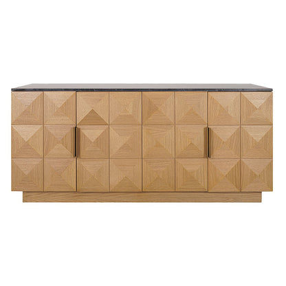 Benedict Natural Oak Buffet - Black Marble
