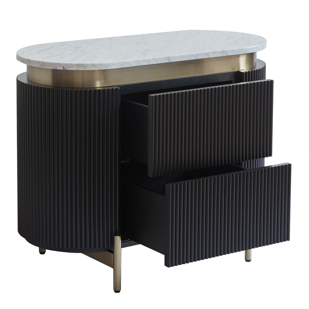 Demarco 76x60cm Bedside Table - Black
