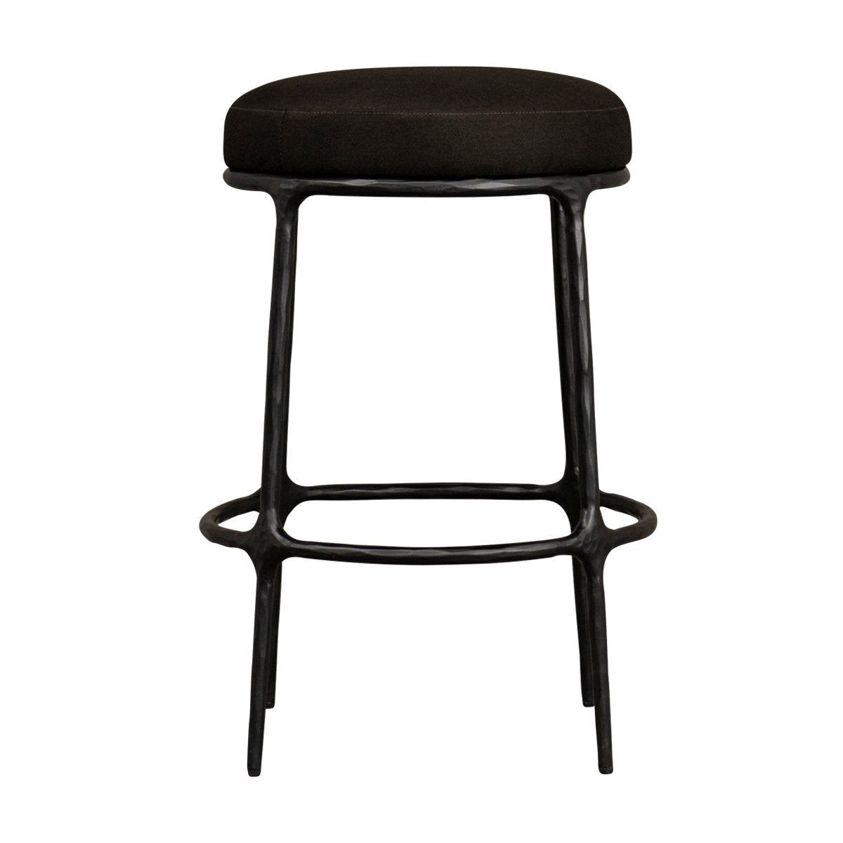 Heston Black Kitchen Stool - Black Linen – view 3