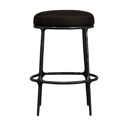 Heston Black Kitchen Stool - Black Linen – view 3