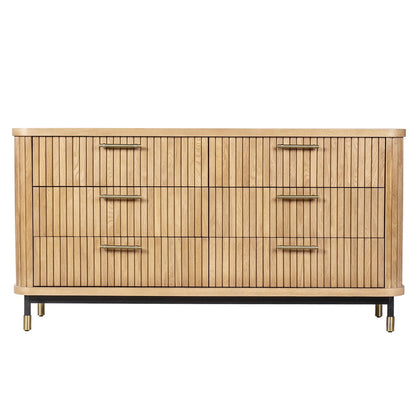 Sophia Oak 6 Drawer Chest - Natural