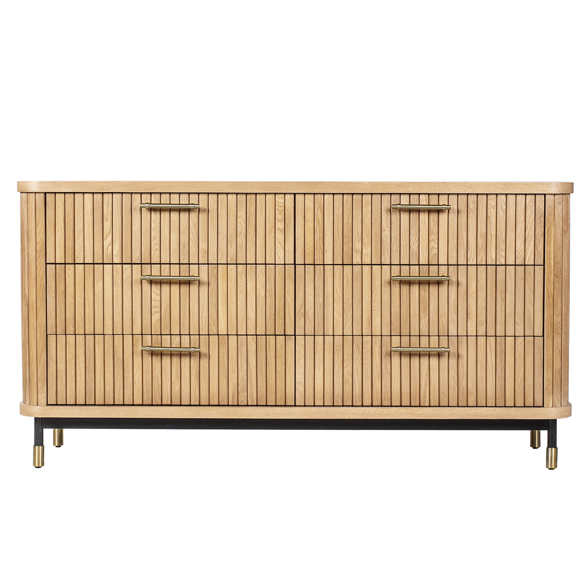 Sophia 160cm Oak 6 Drawer Chest - Natural